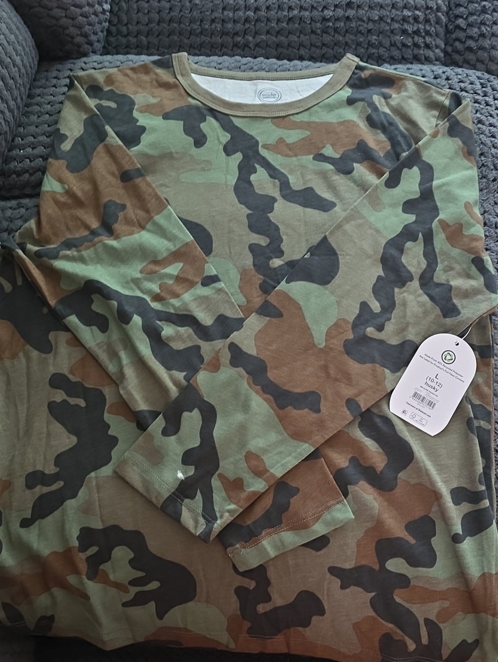 wonder nation Camouflage Long Sleeve Tee - Green, Brown, Black